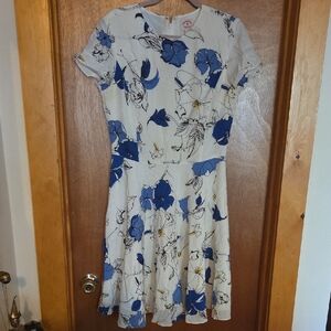 Brooks Brothers Blue and White Floral Mini Dress